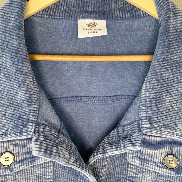 Like Love Navy Blue Corduroy Shacket Jacket - Picture 8 of 10